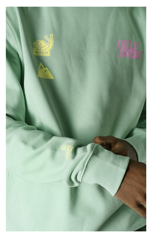 VELODROM Sudadera The Social Climber - Green/Pink/Yellow