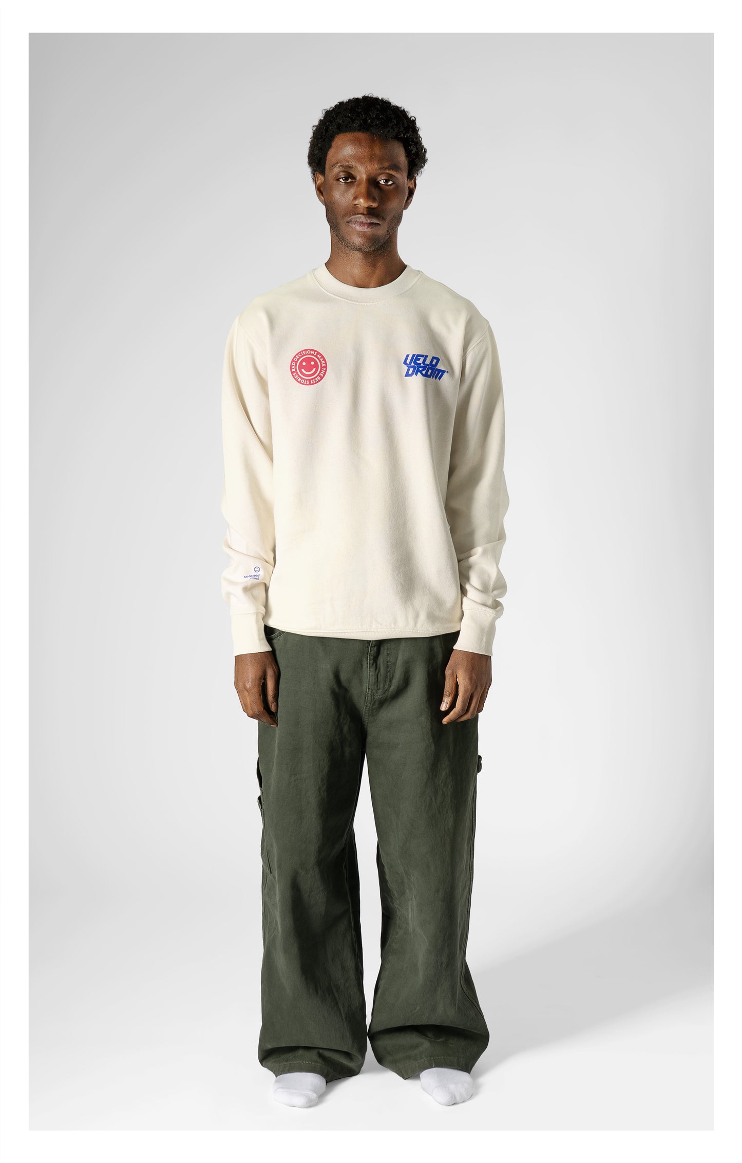 VELODROM Raceday Sweatshirt - Cream/Blue/Pink