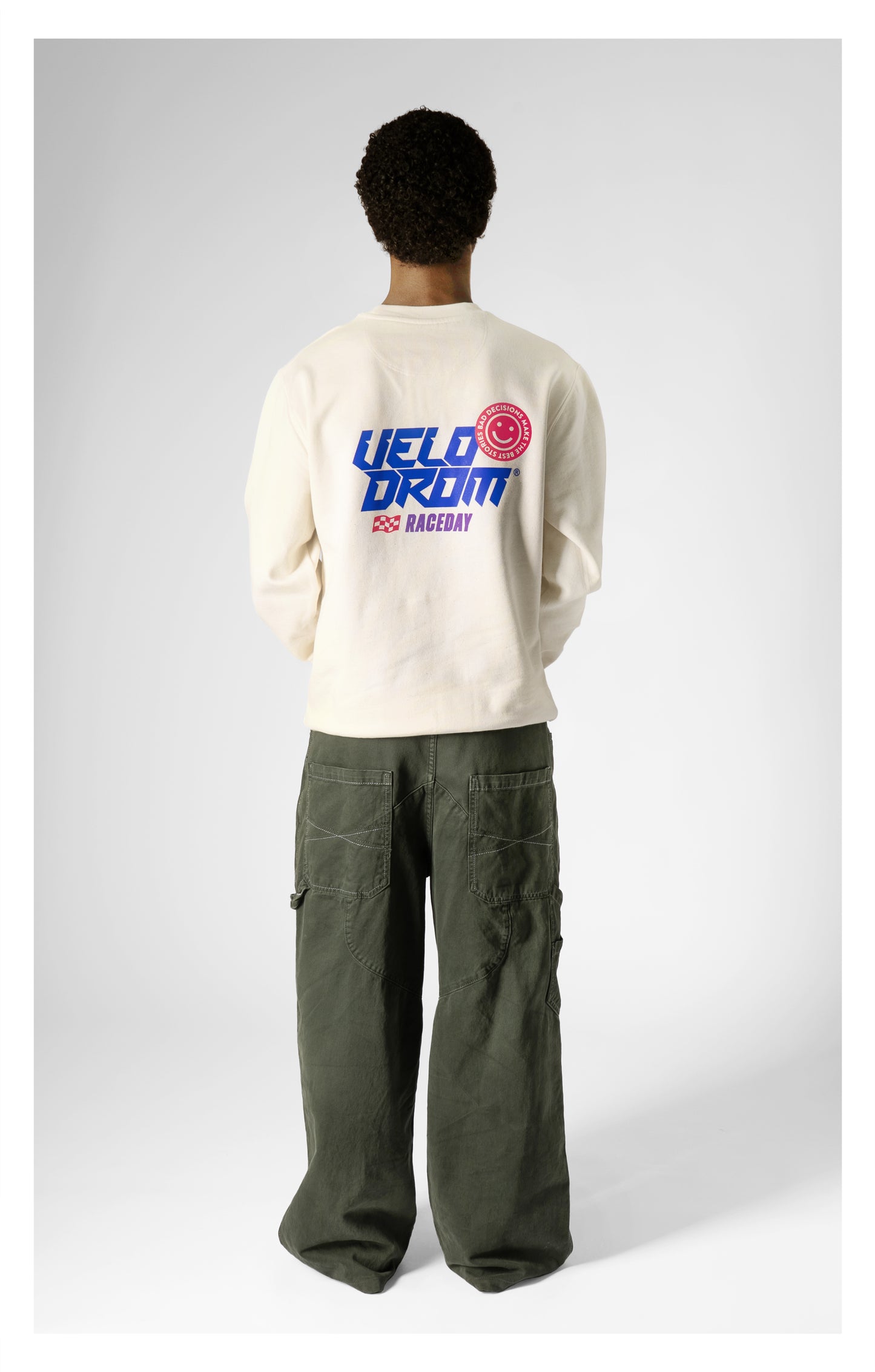 VELODROM Raceday Sweatshirt - Cream/Blue/Pink