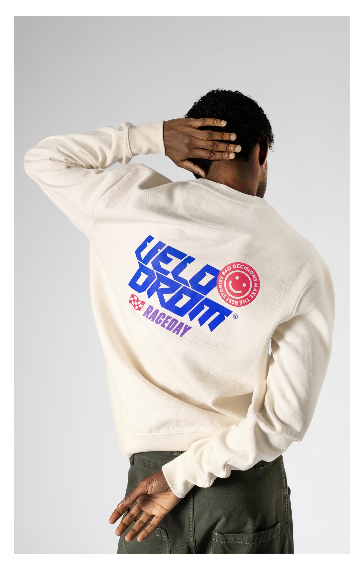 VELODROM Raceday Sweatshirt - Cream/Blue/Pink