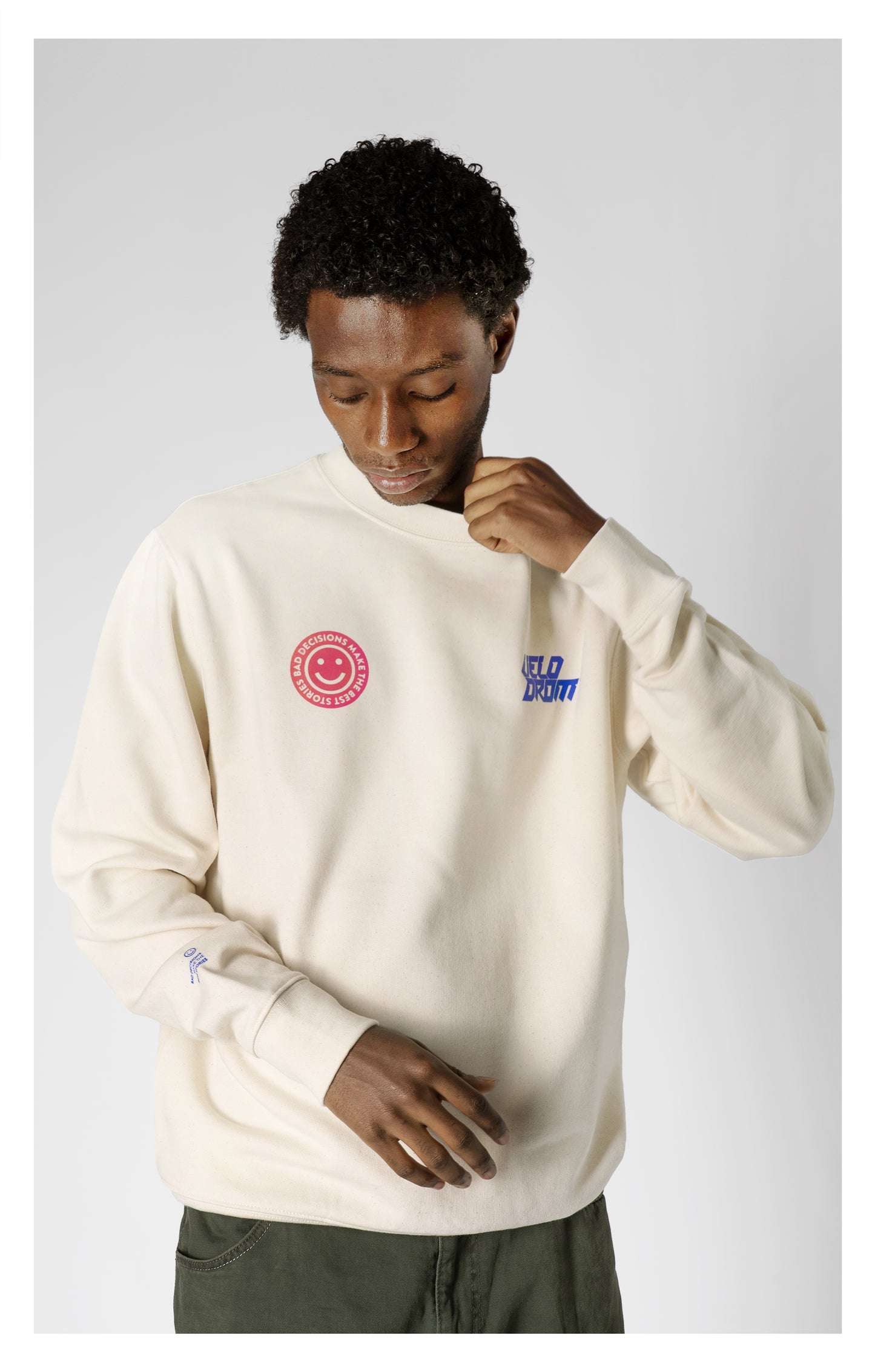 VELODROM Raceday Sweatshirt - Cream/Blue/Pink