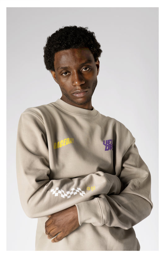 VELODROM Raceday Sudadera - Beige/Yellow/Purple