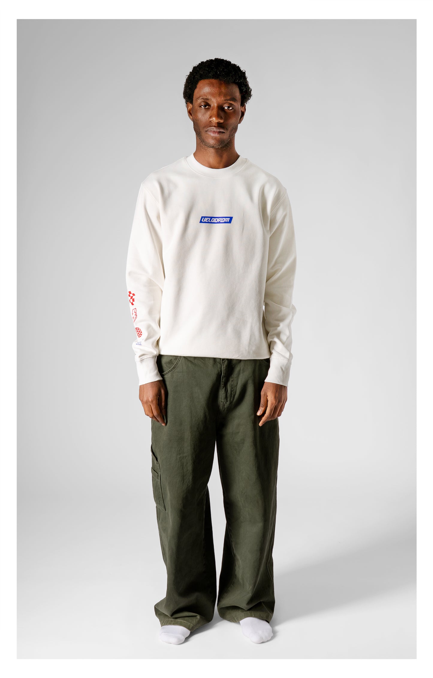 VELODROM Mini Logos Dessuadora - Blanc/Blue/Red