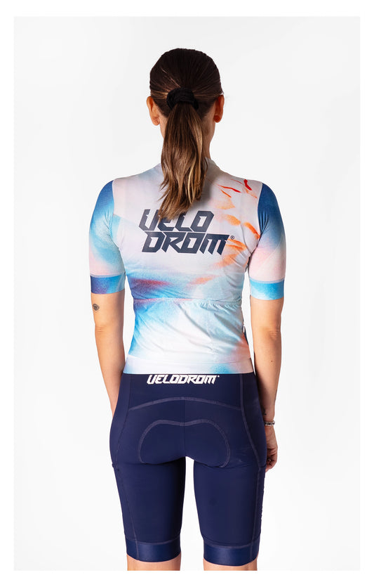 VELODROM Raceday 3.0 Temps de Flor 2025 Limited Edition Unisex Maillot Ciclismo - Celeste /Light Red/Green