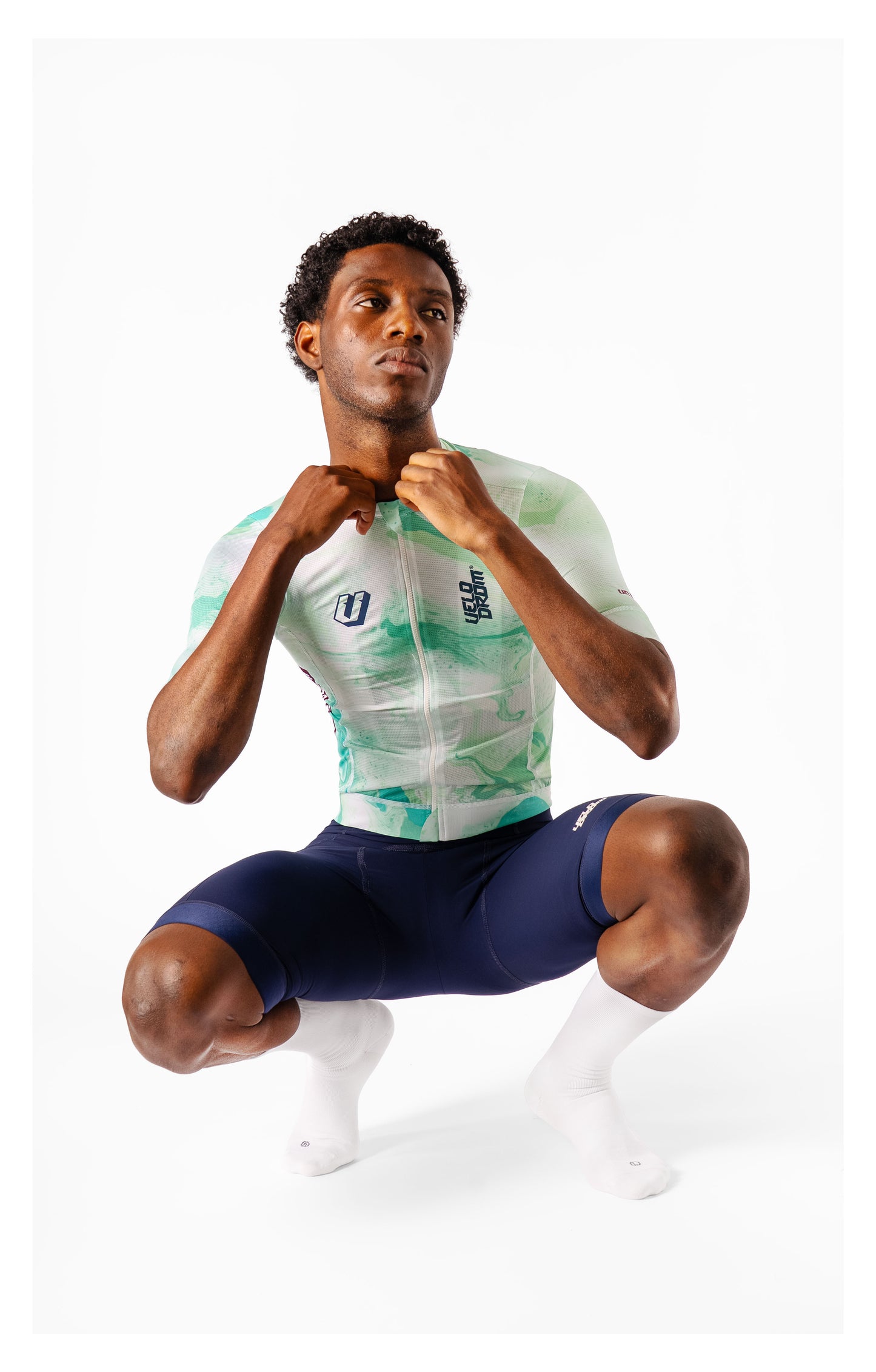 VELODROM Raceday Txtr 3.0 Maillot - Light Green Blanc