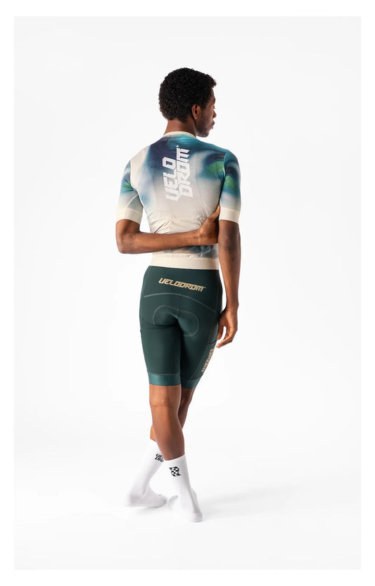 VELODROM RaceDay Txtr 3.0 Maillot Ciclismo - Sand/Deep Green