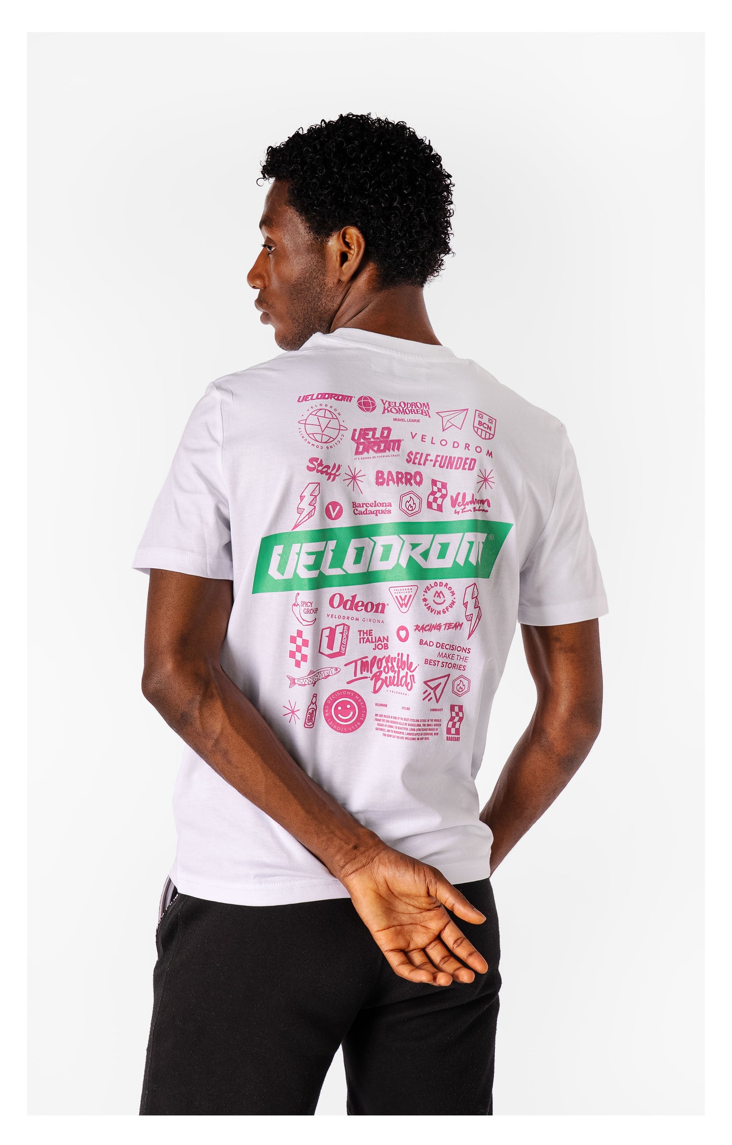 VELODROM Mini Logos 3.0 TShirt - Weiß/Green/Pink