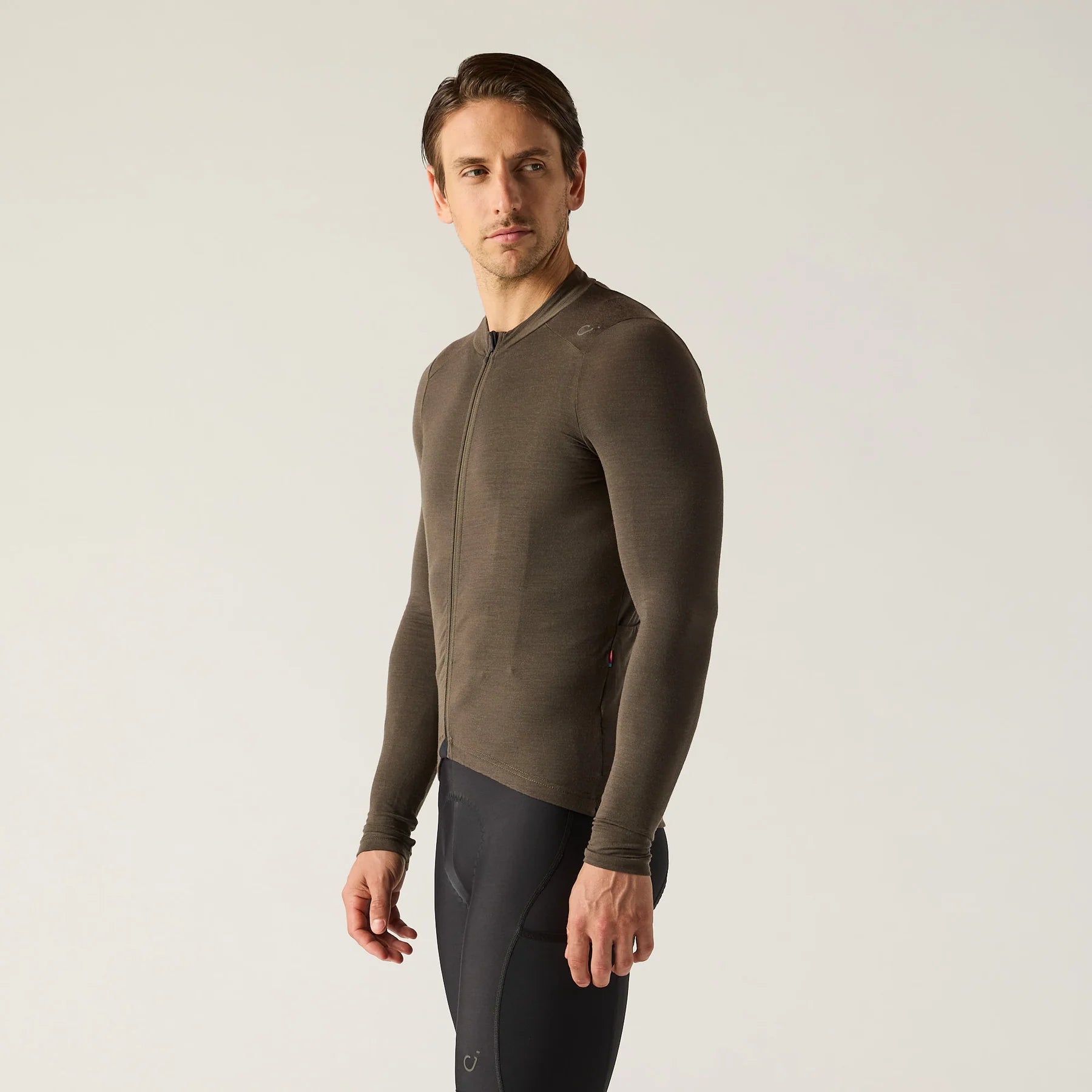 VELOCIO Luxe Merino Long Sleeve Jersey - Black Olive