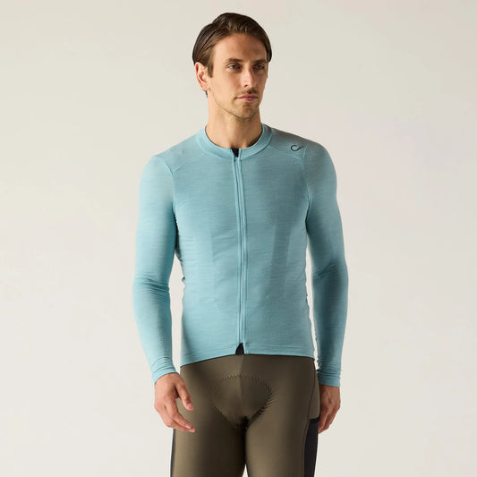 VELOCIO Luxe Merino Long Sleeve Jersey- Cameo Blue
