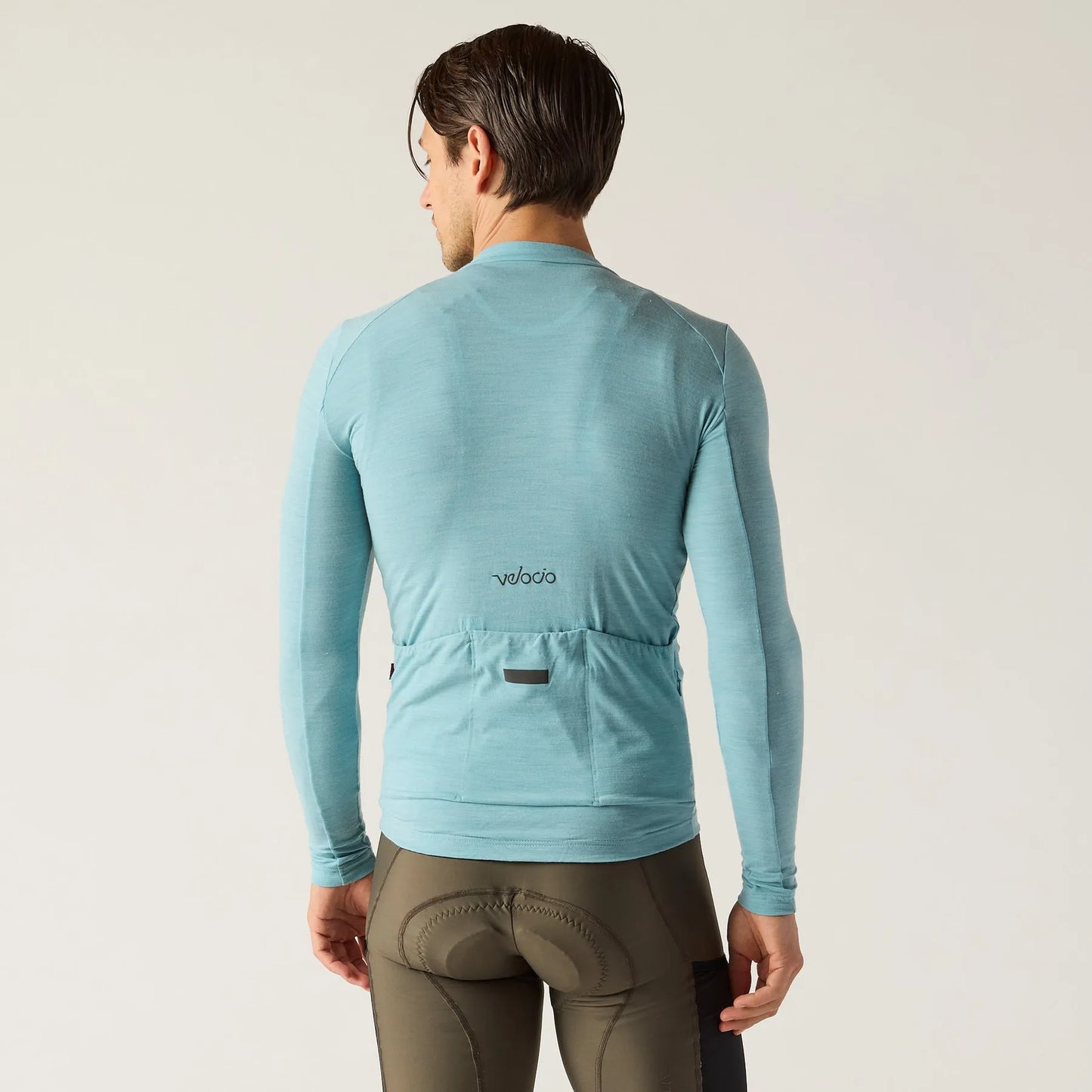 VELOCIO Luxe Merino Long Sleeve Jersey- Cameo Blue