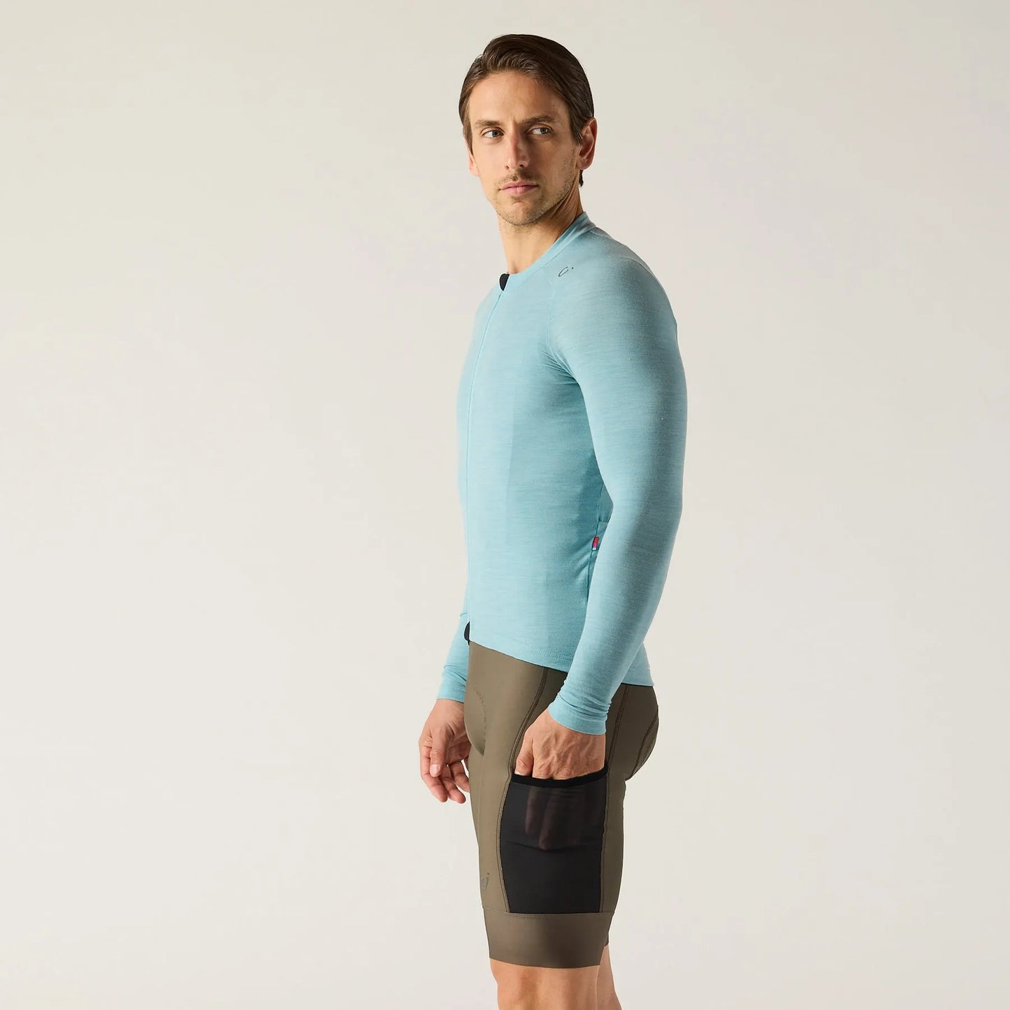 VELOCIO Luxe Merino Long Sleeve Jersey- Cameo Blue