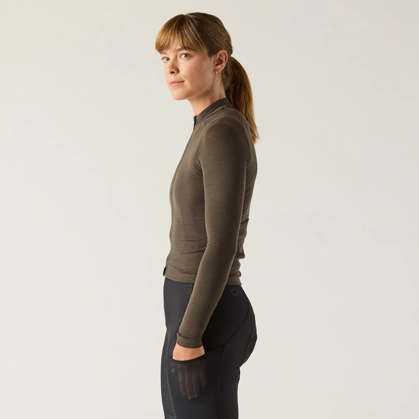 VELOCIO Luxe Merino Women Long Sleeve Jersey - Black Olive