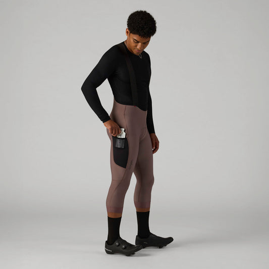 VELOCIO Luxe Thermal 3/4 Bib Tight - Plum Truffle