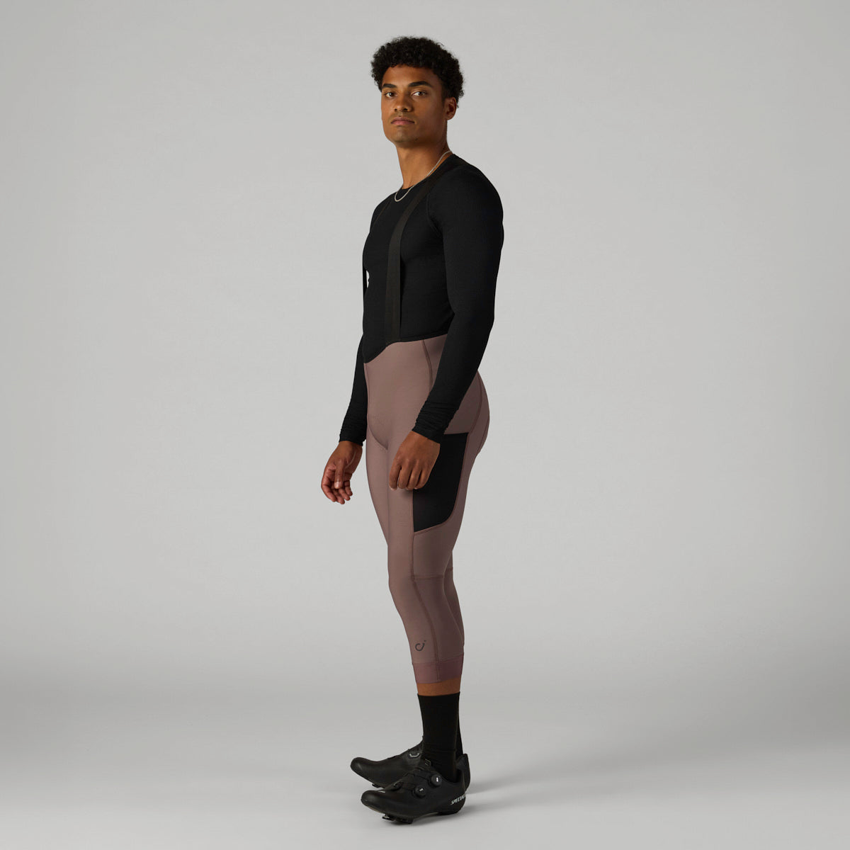 VELOCIO Luxe Thermal 3/4 Bib Tight - Plum Truffle