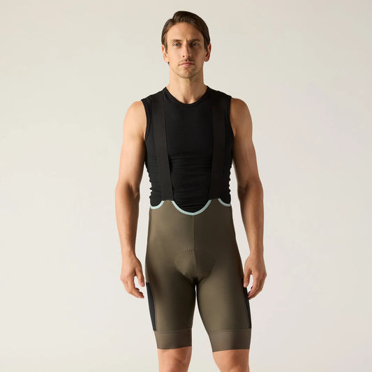 VELOCIO Luxe Thermal Cargo Bib Shorts - Black Olive