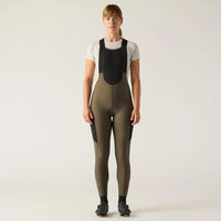 VELOCIO Luxe Kvinder Thermal Cykelbukser med seler Cykelbukser med seler Tights - Sort Olive