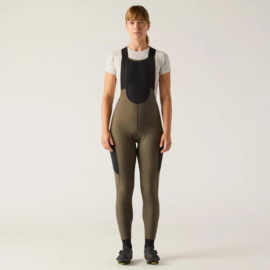 VELOCIO Luxe Women Thermal Bib Tights - Black Olive