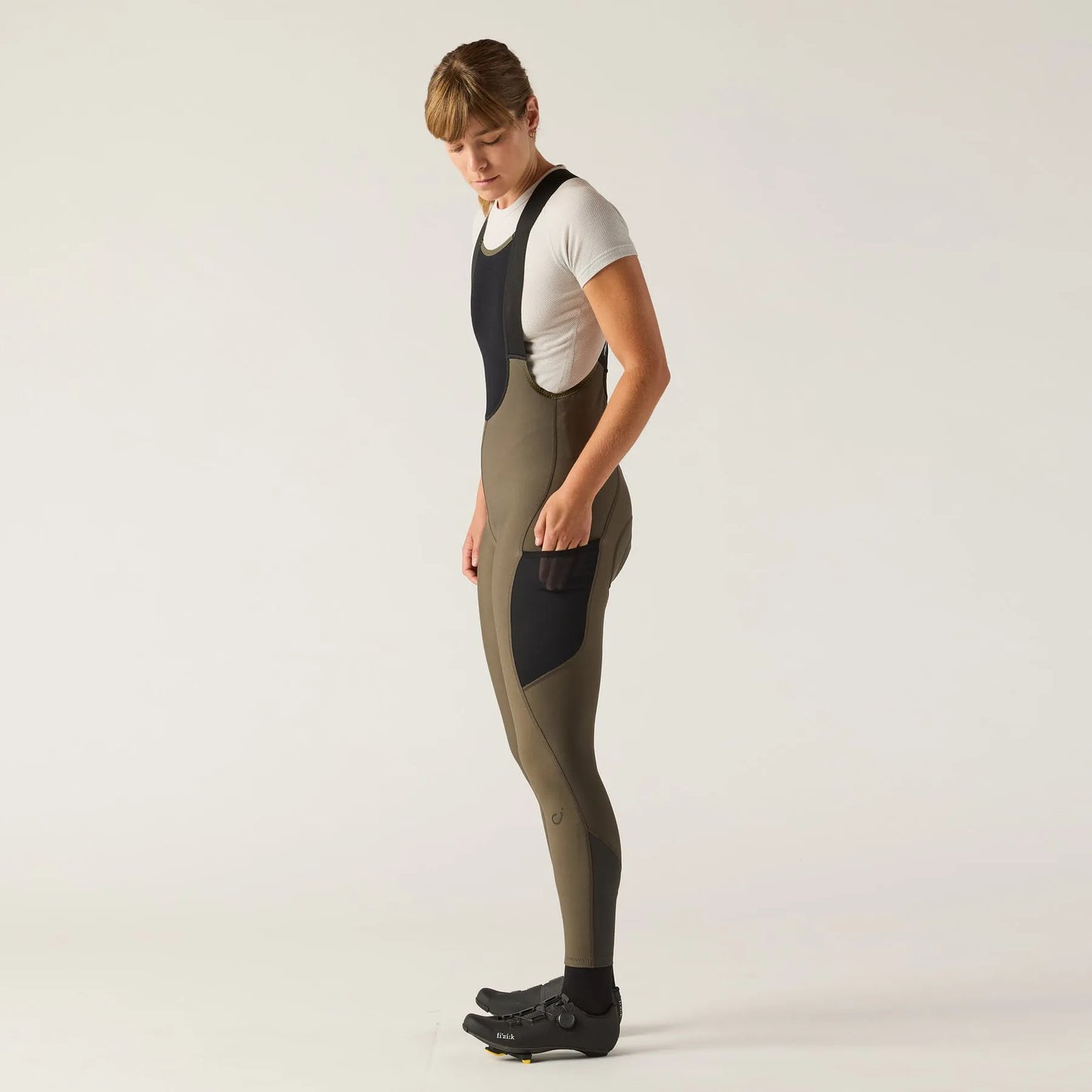 VELOCIO Luxe Women Thermal Bib Tights - Black Olive