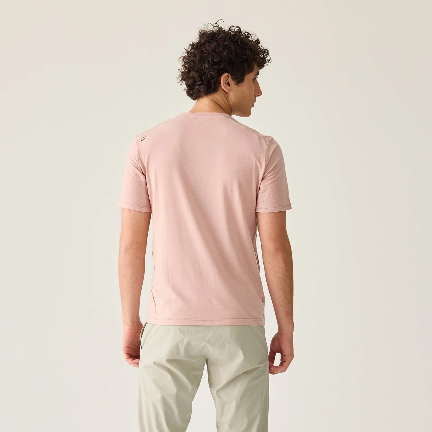 VELOCIO Men's Merino Ride Tee - Misty Rose