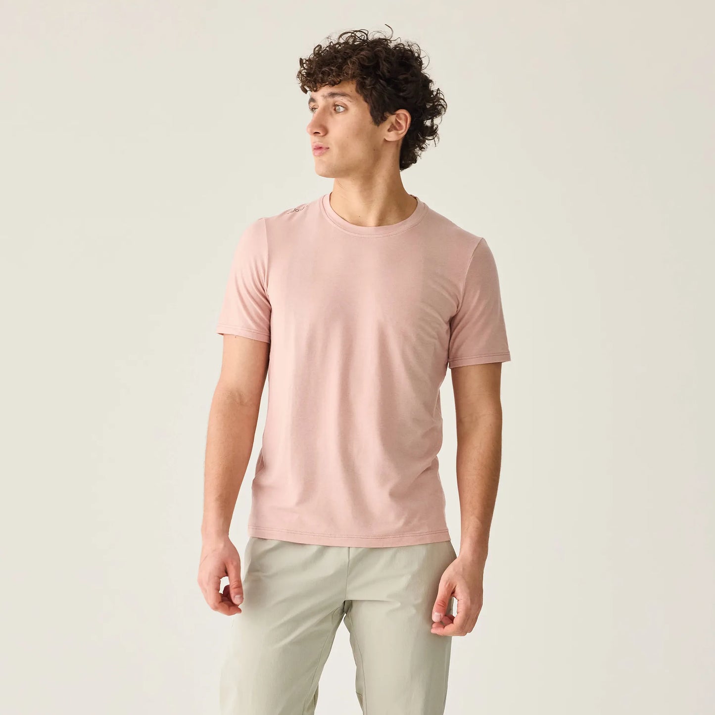 VELOCIO Men's Merino Ride Tee - Misty Rose