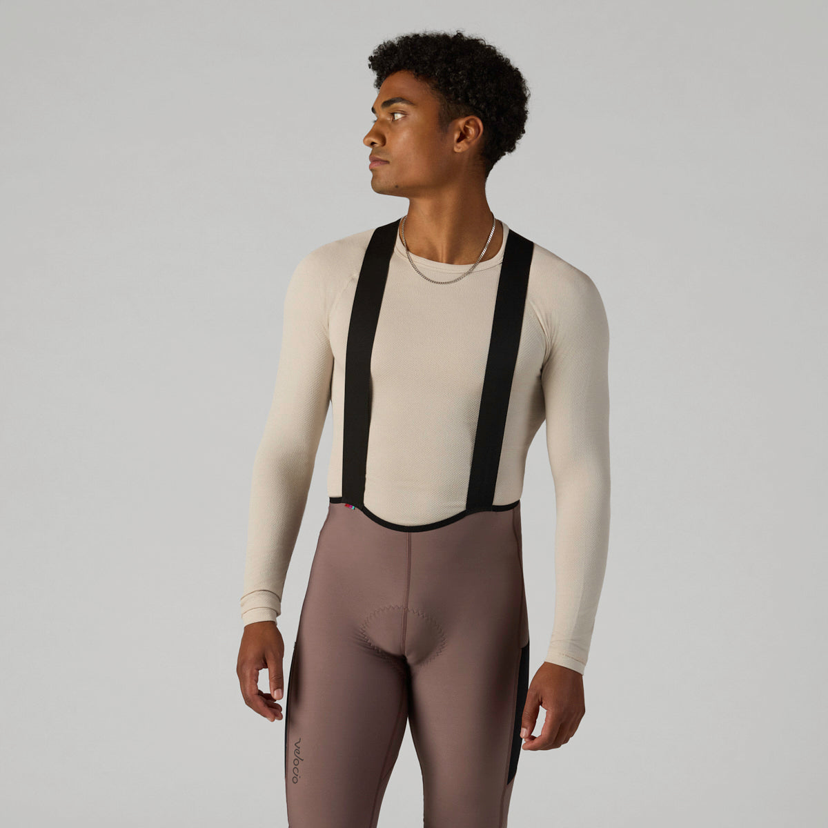 VELOCIO Merino Mesh Long Sleeve Base Layer - Pumice Stone