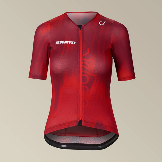 VELOCIO SRAM LUXE Women's Ultralight Mesh Jersey - Red Stroke