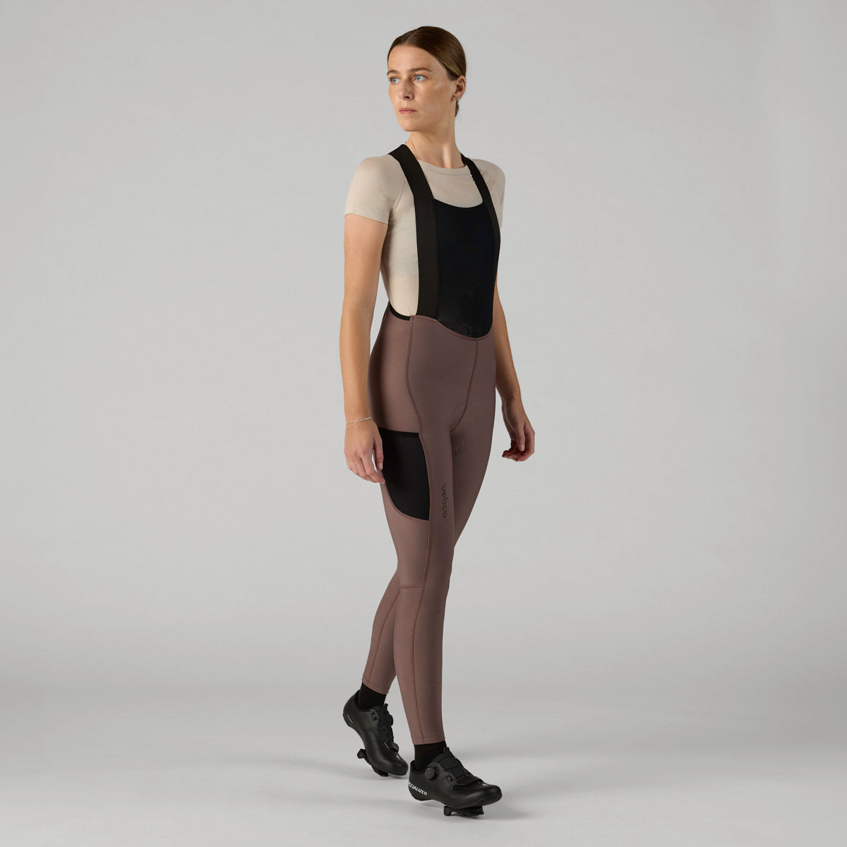 VELOCIO Women Luxe Thermal Bib Tight - Plum Truffle