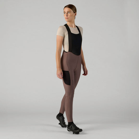VELOCIO Women Luxe Thermal Bib Tight - Plum Truffle