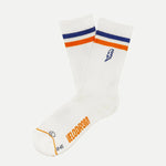 VELODROM Casual Stripes Race Logo Socks - White/Blue/Orange