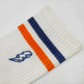 VELODROM Casual Stripes Race Logo Socks - White/Blue/Orange