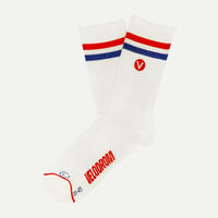 VELODROM Classic Series Hverdagssokker - Classic Stripes Hvid/Blue/Red