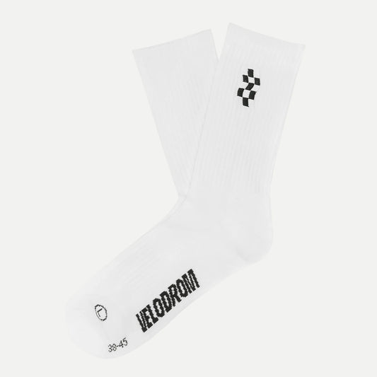 VELODROM Casual Race Logo Socks - White/Black