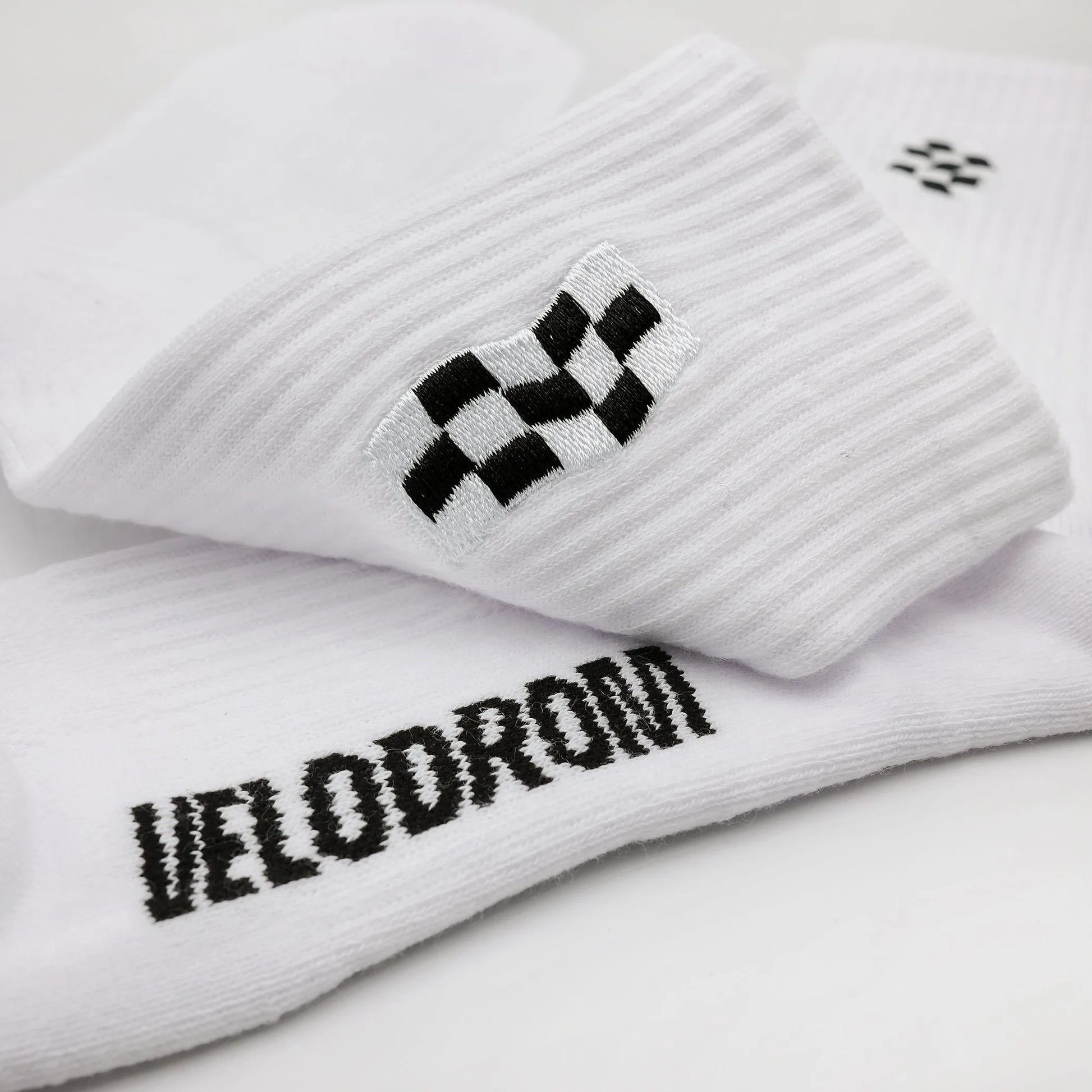 VELODROM Casual Race Logo Socks - White/Black
