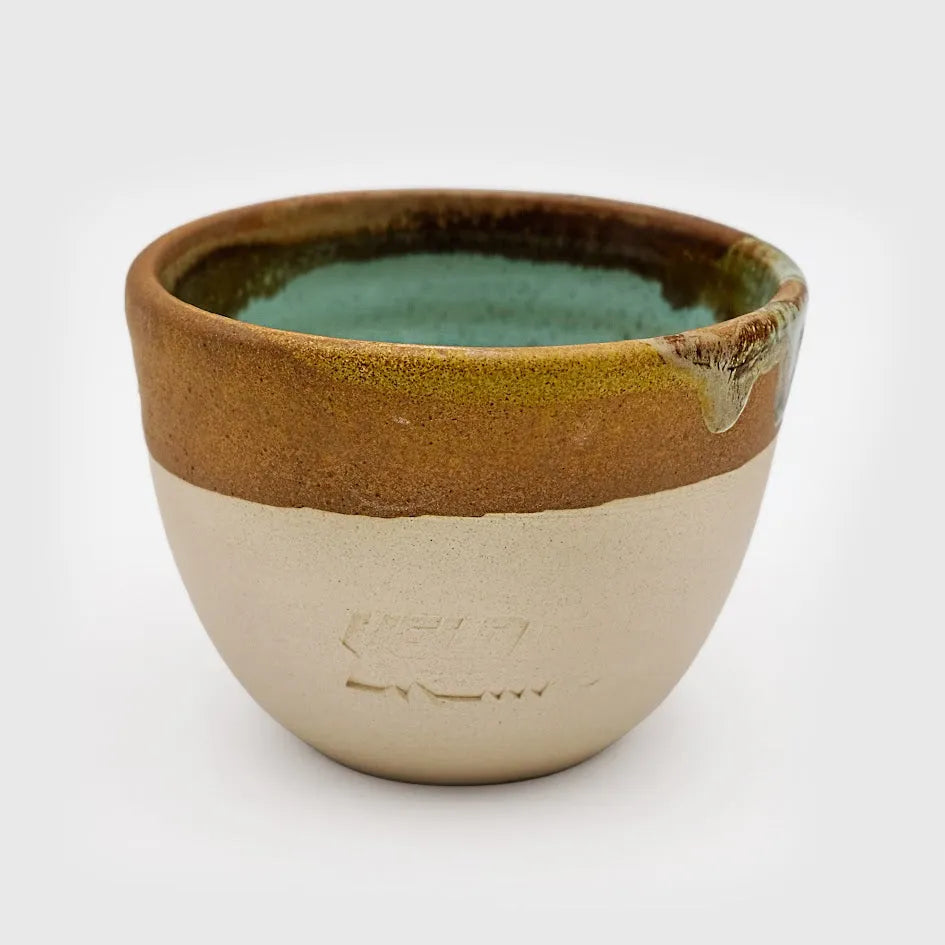 VELODROM Coffee Mug Handmade x Pell Ceramica 2.0 - Aquamarine/Brown