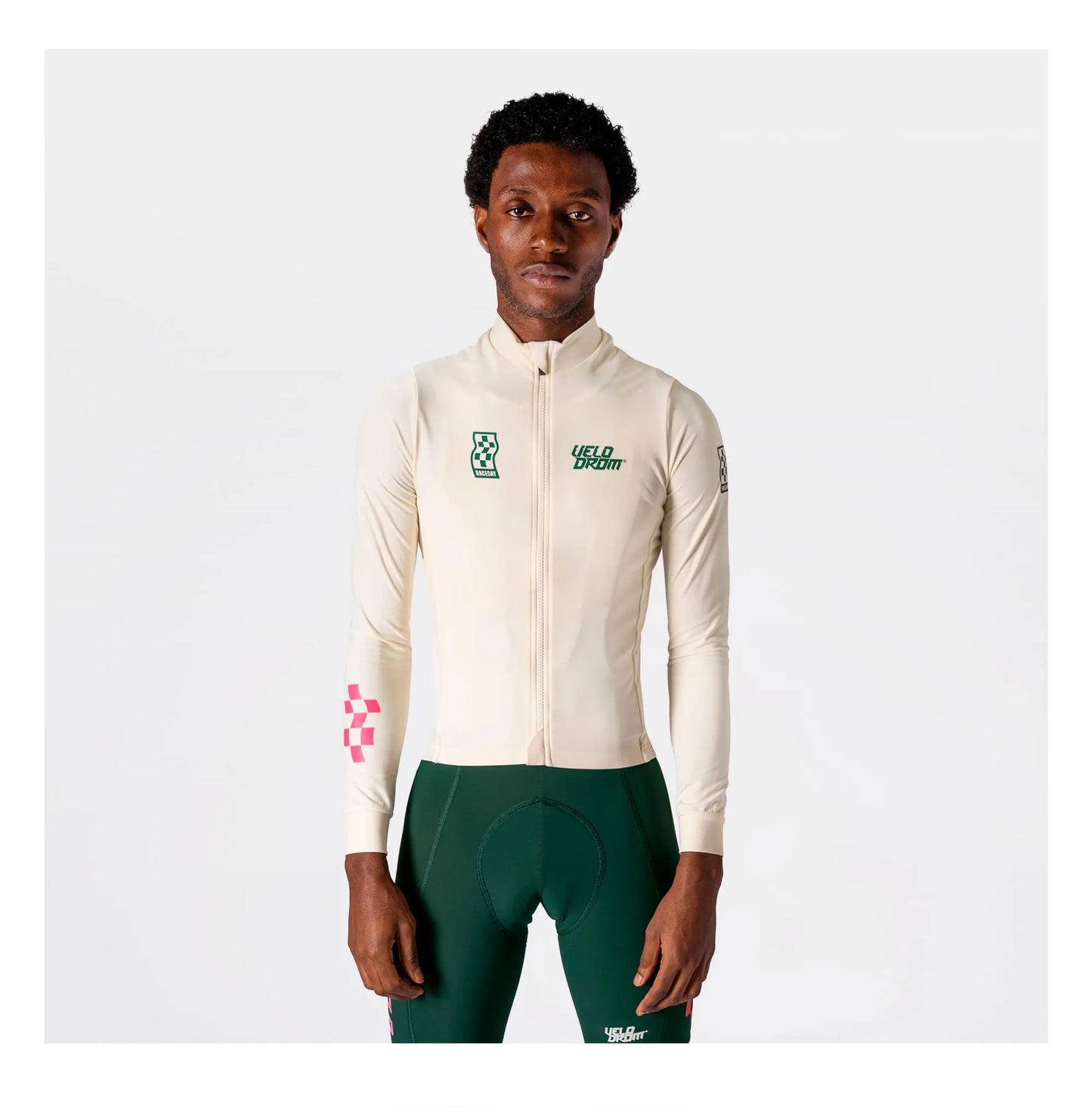 VELODROM RaceDay 3.0 Thermal Long Sleeve Jersey - Off White/Teal