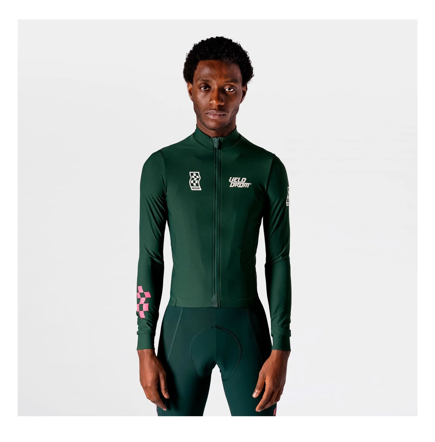 VELODROM RaceDay 3.0 Thermal Long Sleeve Jersey - Pine Groove/White