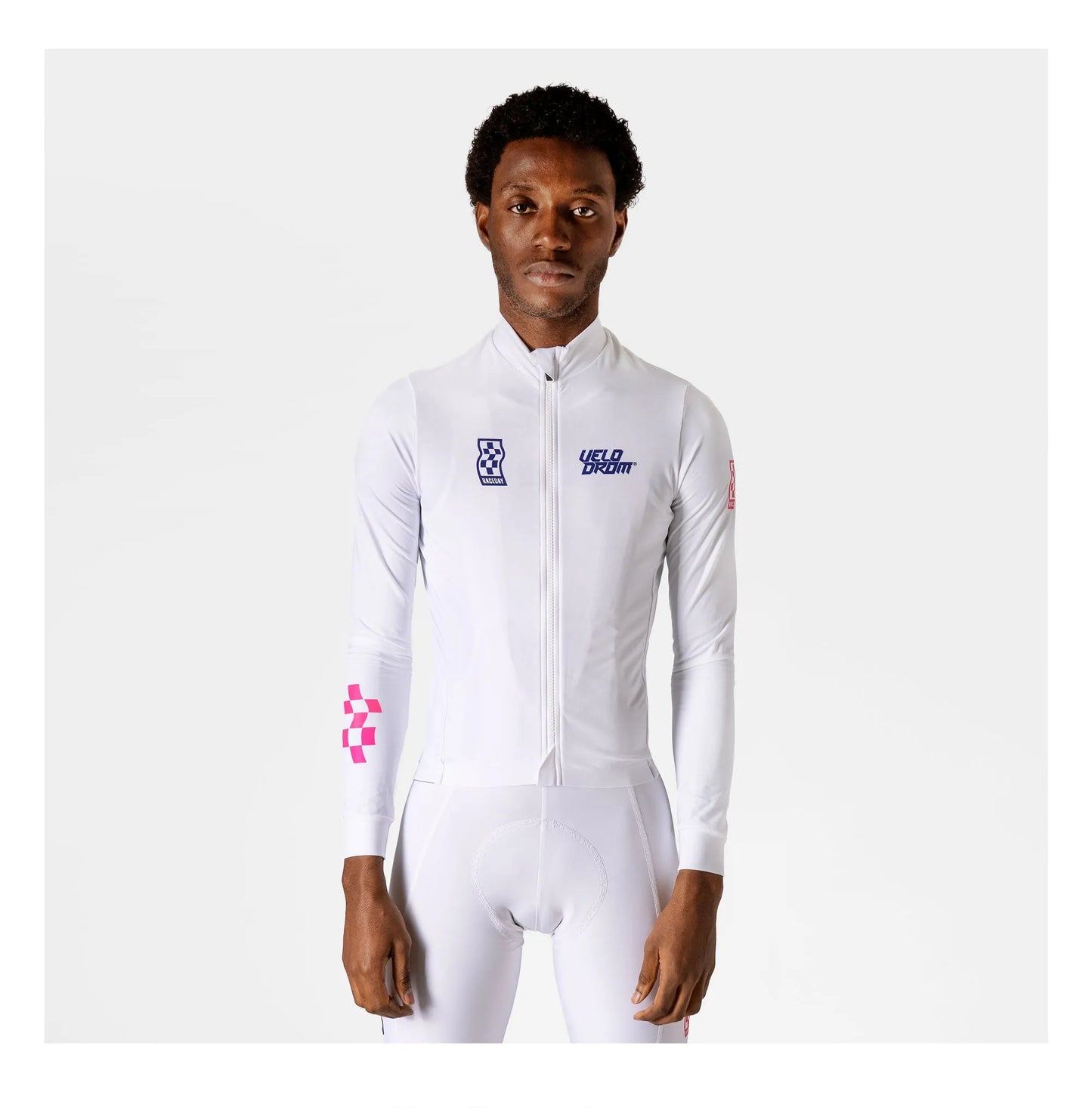VELODROM RaceDay 3.0 Thermal Long Sleeve Jersey - White/Navy
