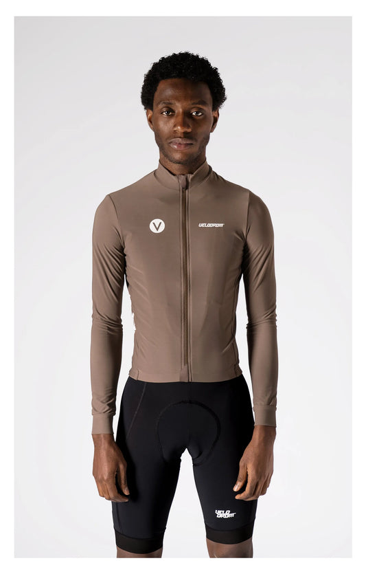VELODROM RaceDay 3.0 Thermal Subtle Long Sleeve Jersey - Brown
