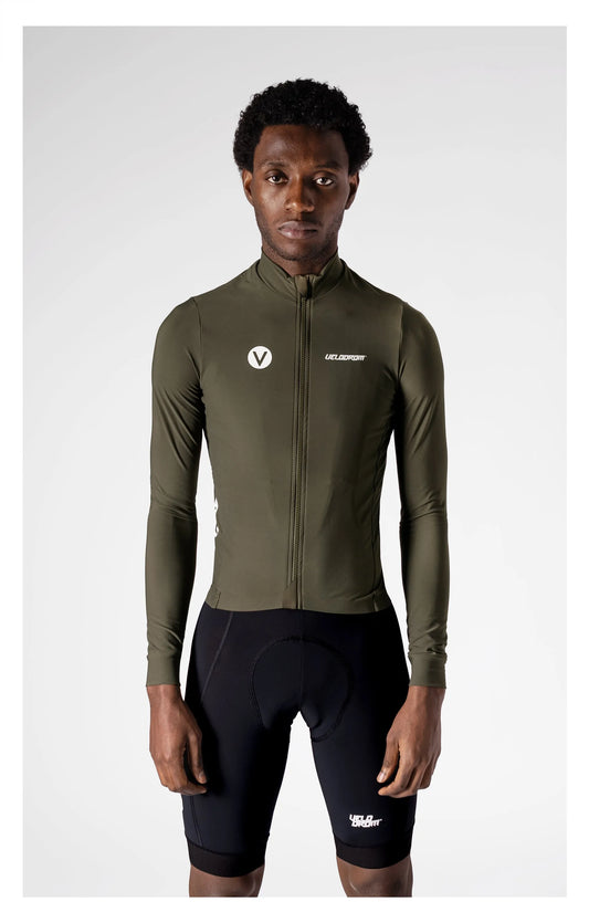 VELODROM RaceDay 3.0 Thermal Subtle Long Sleeve Jersey - Khaki