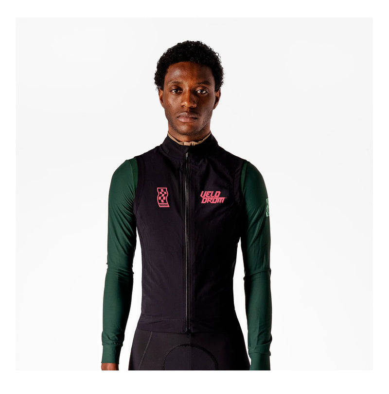 VELODROM RaceDay Light Gilet 3.0 - Black/Fade Pink