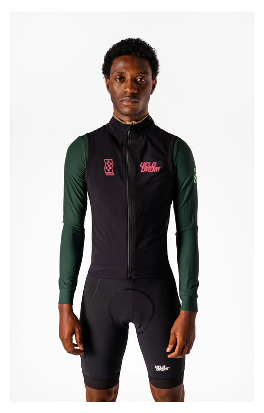 VELODROM RaceDay Halo Gilet 3.0 - Black/Fade Pink