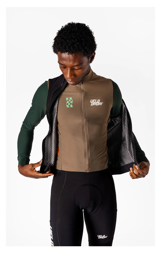 VELODROM RaceDay Halo Gilet 3.0 - Black/Fade Pink