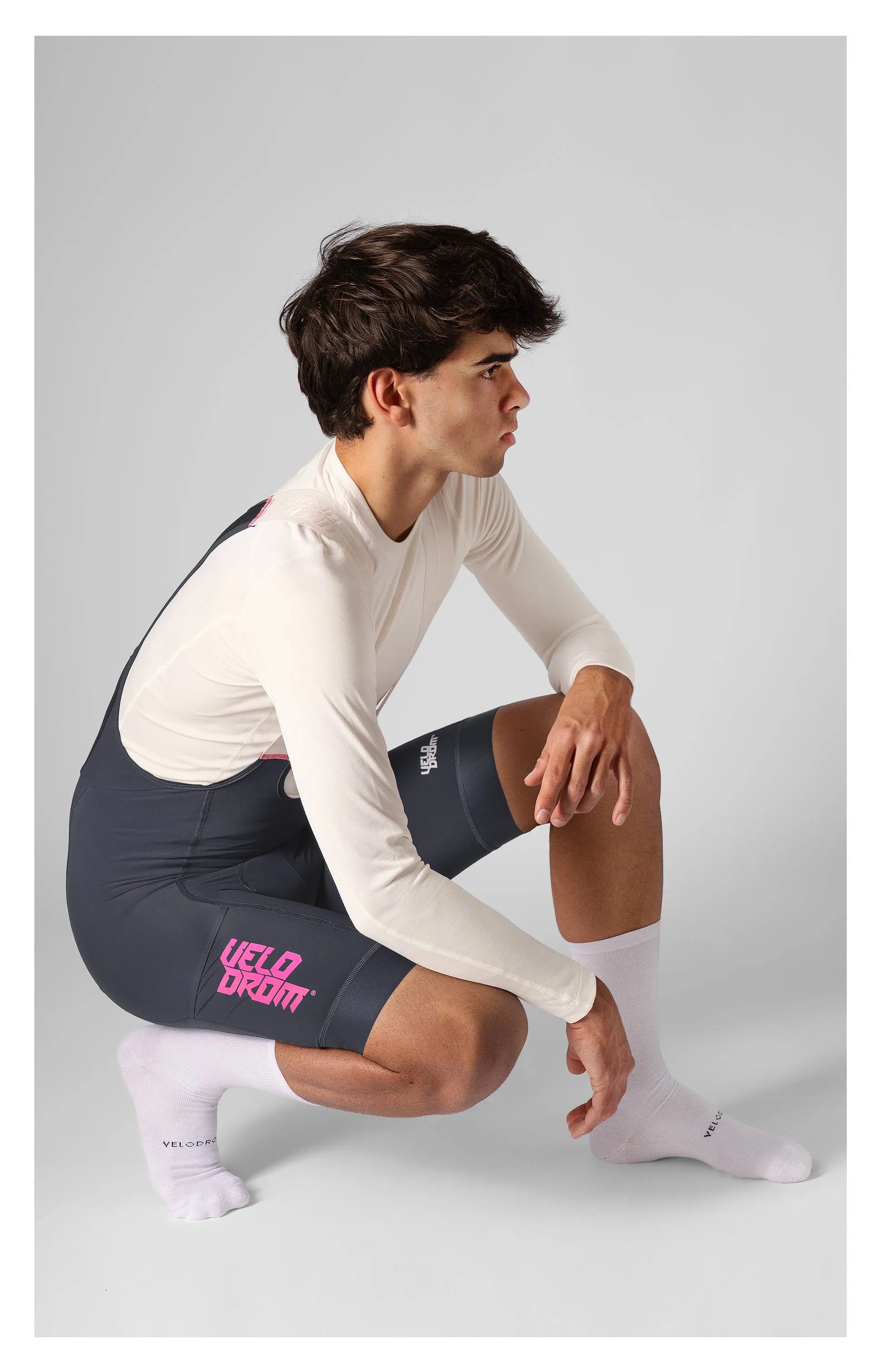 VELODROM Raceday 3.0 Cargo Bib Shorts - Grey/Pink