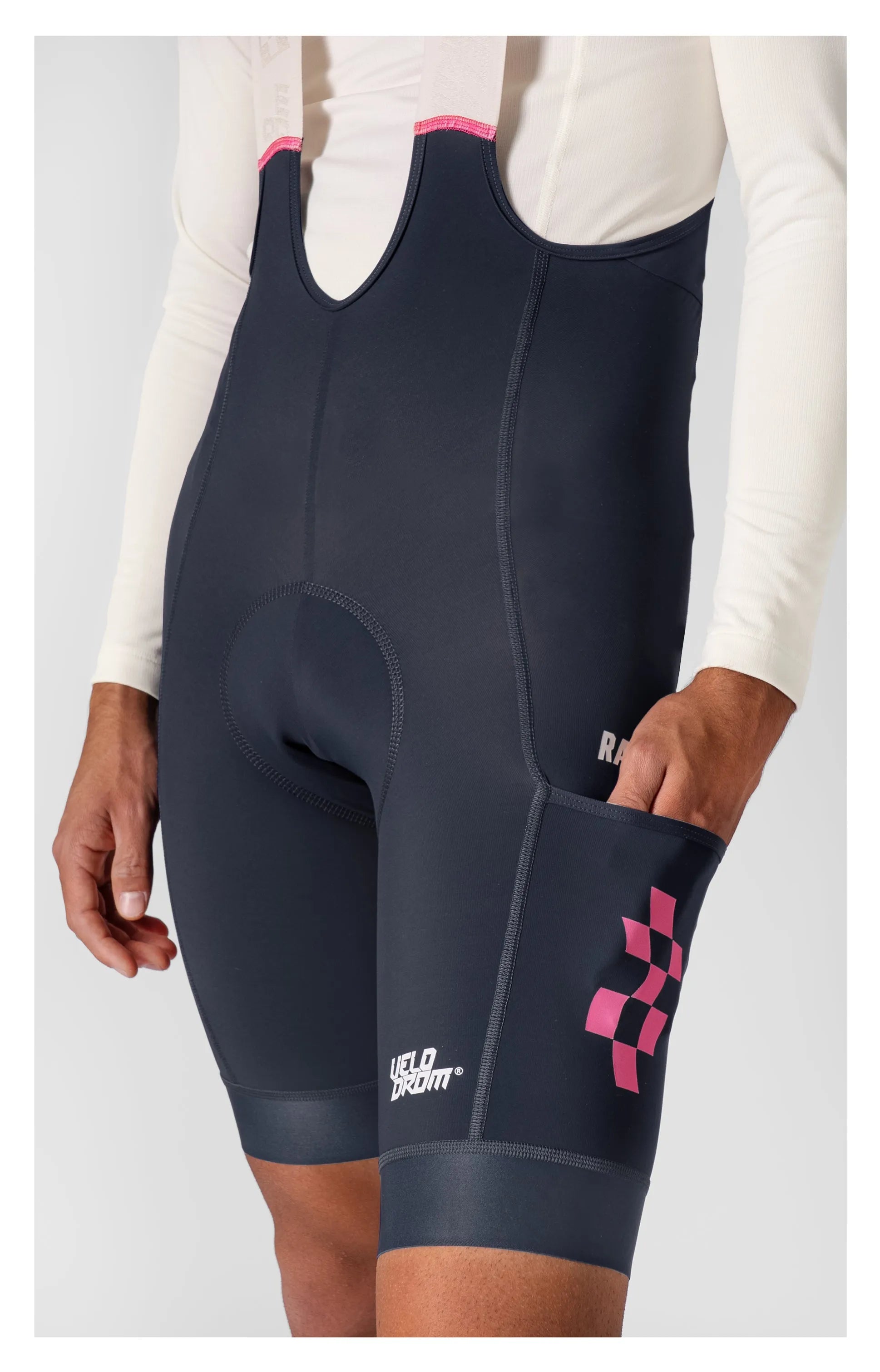 VELODROM Raceday 3.0 Cargo Bib Shorts - Grey/Pink