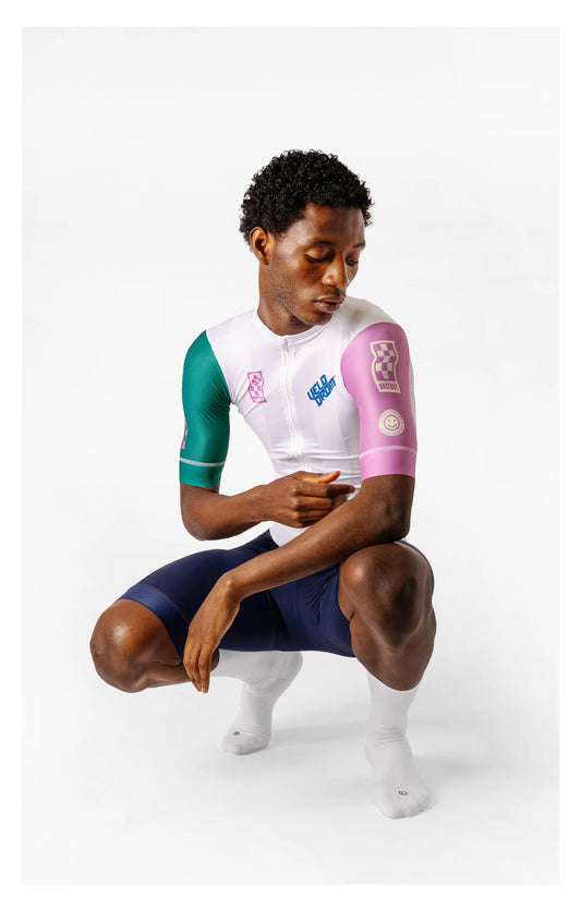 VELODROM Raceday 3.0 Cycling Jersey - Green/Pink Late Drop