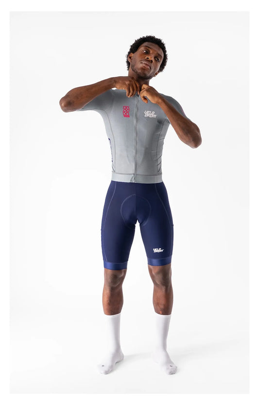 VELODROM Raceday 3.0 Cycling Jersey- Grey/Dusty red