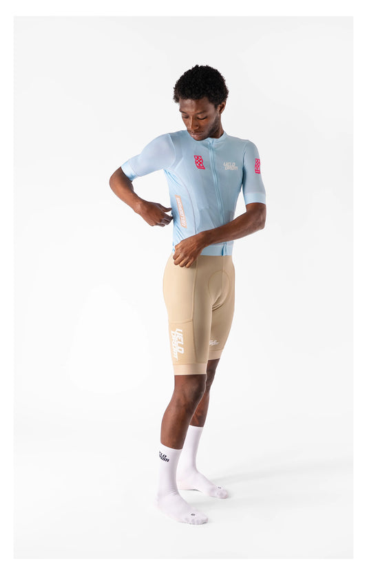 VELODROM Raceday 3.0 Cycling Jersey - Light Blue / White / Pink