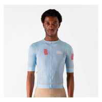 VELODROM Raceday 3.0 Cycling Jersey - Light Blue / White / Pink