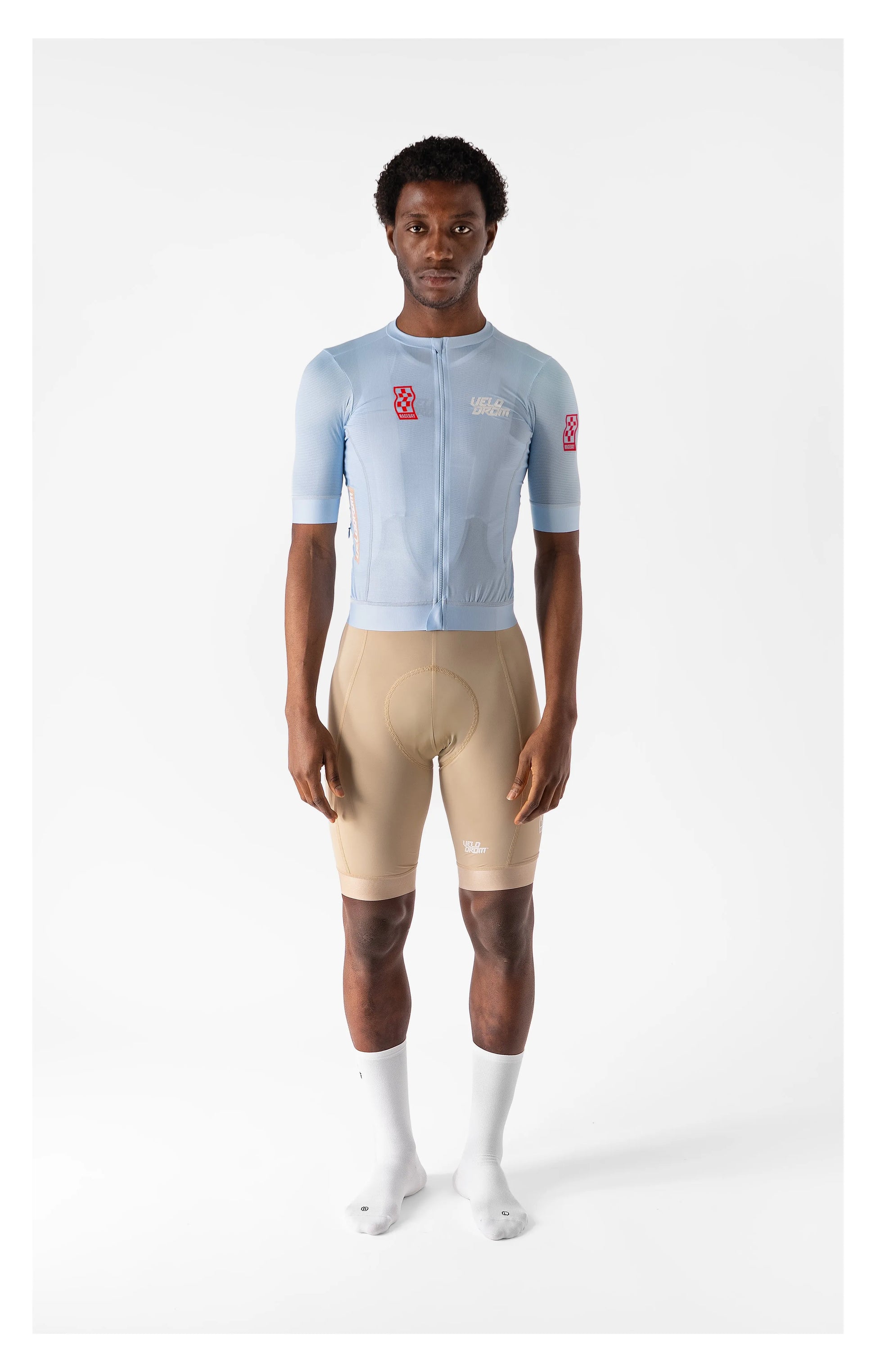 VELODROM Raceday 3.0 Cycling Jersey - Light Blue / White / Pink