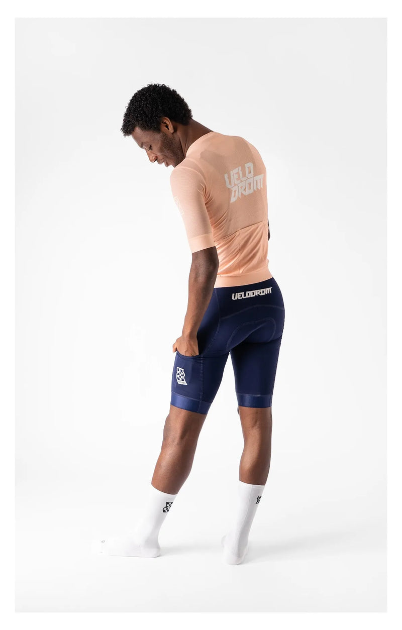 VELODROM Raceday 3.0 Cycling Jersey  - Light Orange/Navy/White